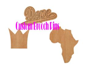 Wood Brooch Pins- (Customizable)