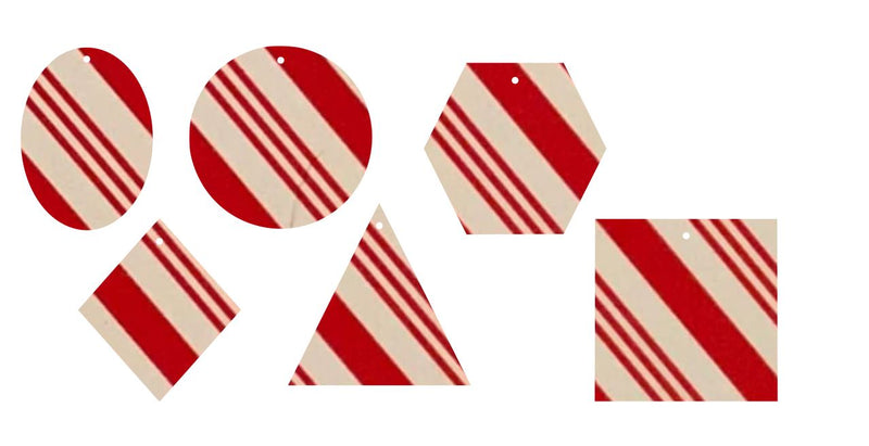 Candy Cane Stripes (Red & White)- Printed Pattern Designs (Sets)