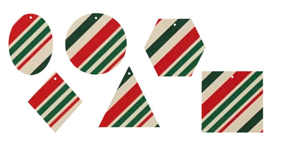 Candy Cane Stripes (Red, Green & White)- Printed Pattern Designs (Sets)