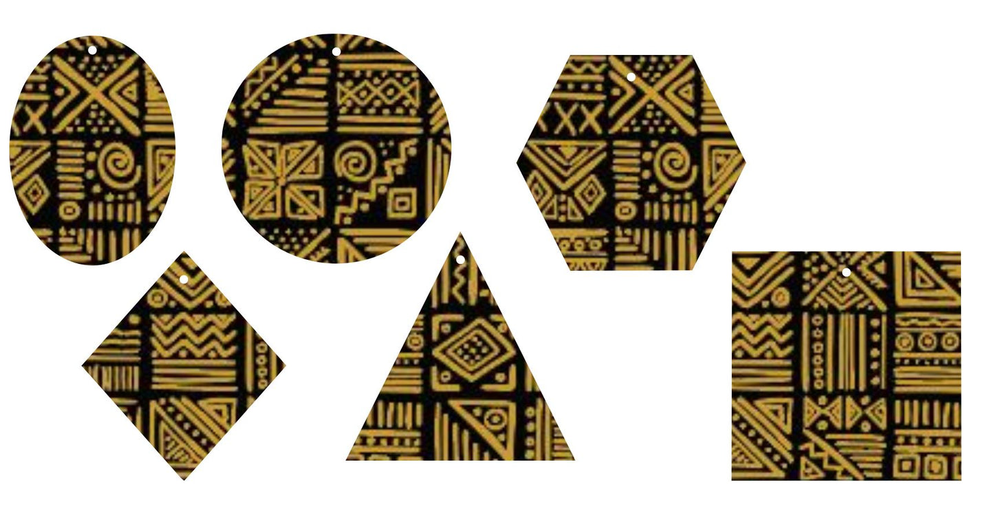 Black & Yellow Aztec- Printed Pattern Designs (Sets)