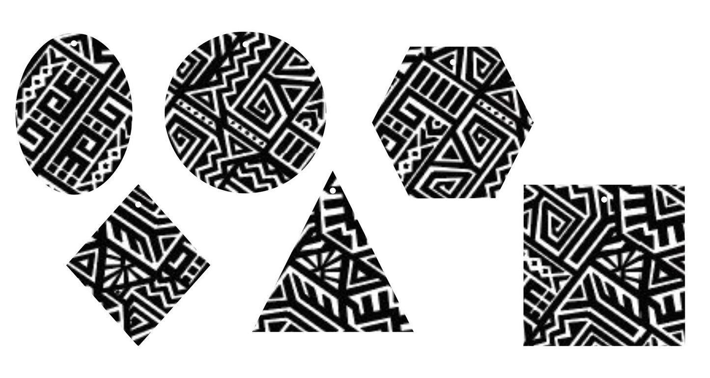 Black & White Africa Aztec- Printed Pattern Designs (Sets)