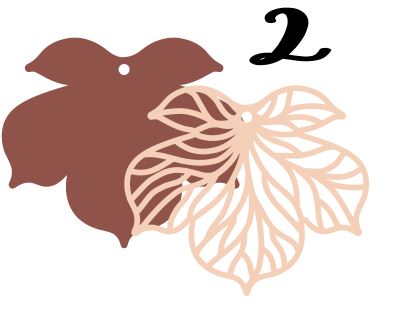 2 Layer Leaf (2)- Vegan Leather Earrings