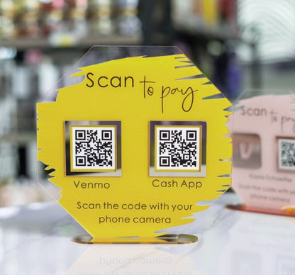 Double QR Code Acrylic Social/Payment Sign