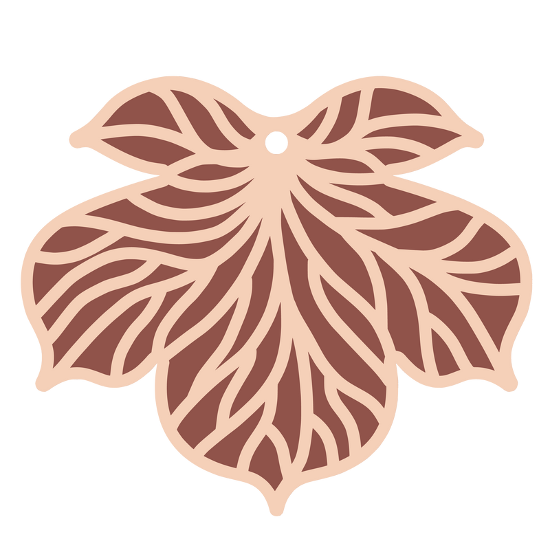 2 Layer Leaf (2)- Vegan Leather Earrings