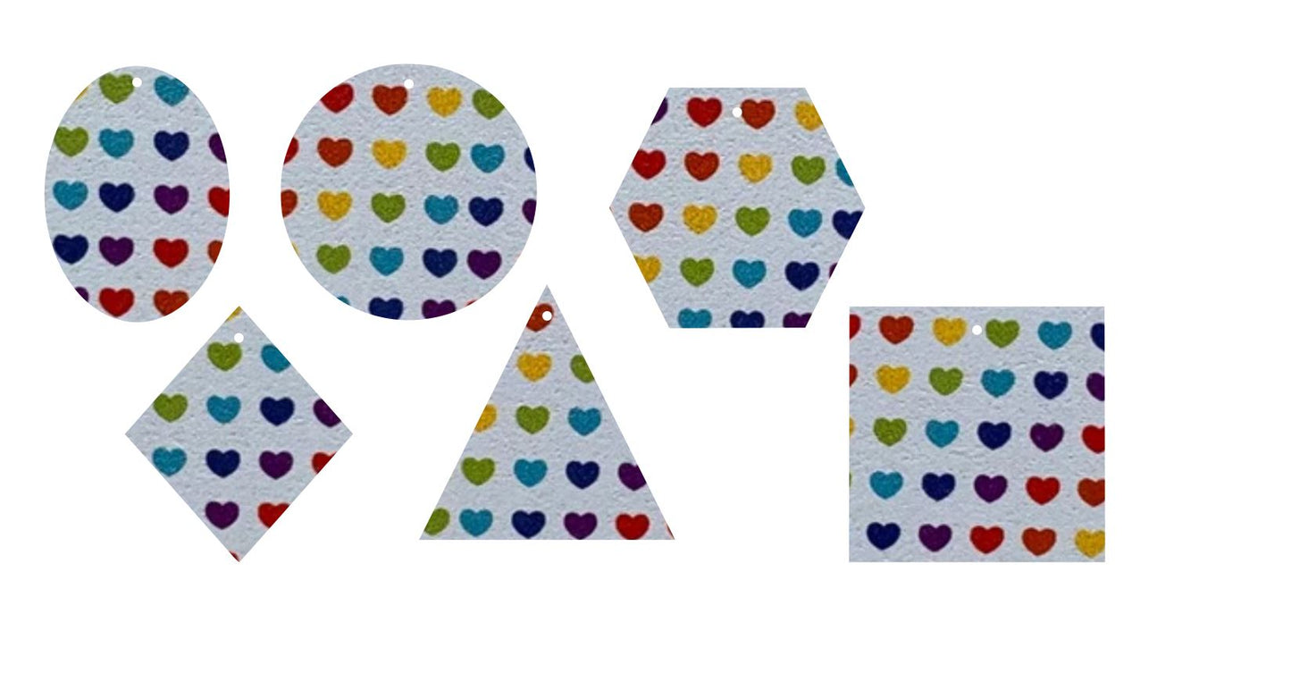 Mini Rainbow Hearts- Printed Pattern Designs (Sets)