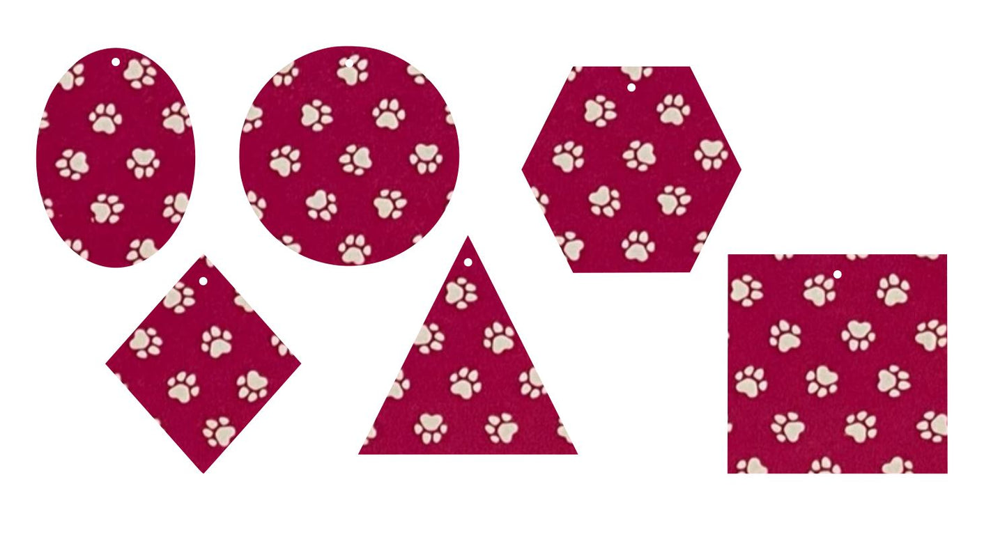 Pink & White Pawprint- Printed Pattern Designs (Sets)