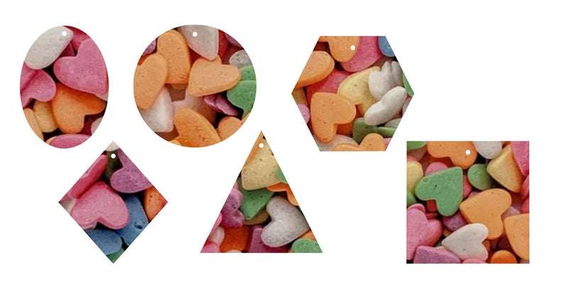 Rainbow Candy Hearts- Printed Pattern Designs (Sets)