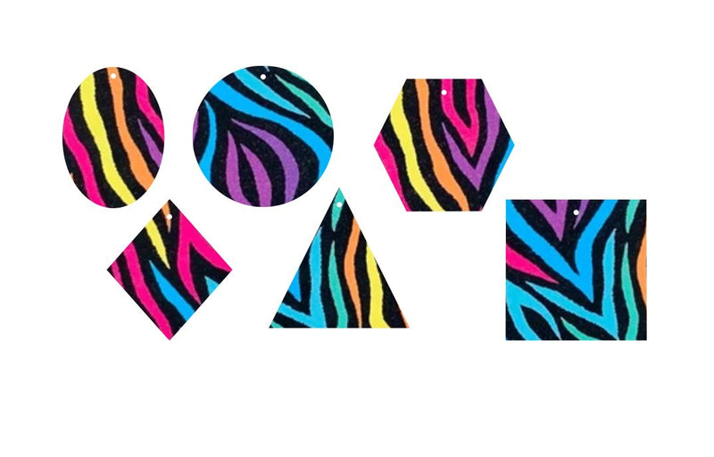 Rainbow Zebra Stripes- Printed Pattern Designs (Sets)