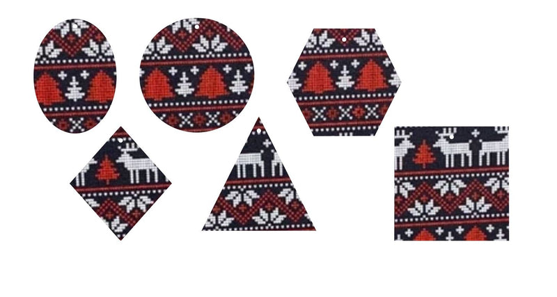 Ugly Xmas Sweater (Red, White & Blue)- Printed Pattern Designs (Sets)
