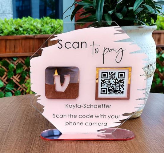 1 Icon AND 1 QR Code Acrylic Social/Payment Sign