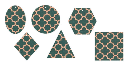 Teal Quatrefoil- Printed Pattern Designs (Sets)