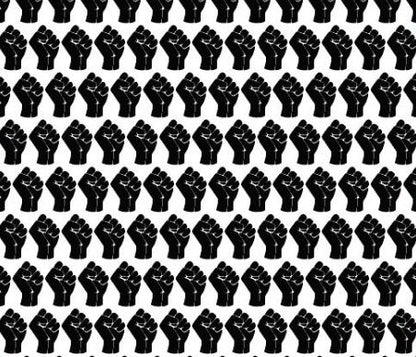 White BG/ Black Fist- Printed Pattern Designs (Sets)
