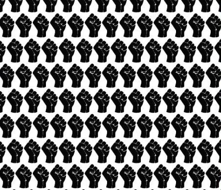 White BG/ Black Fist- Printed Pattern Designs (Sets)