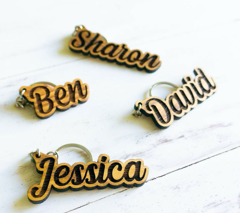 Custom Wood Keychains- (Logos, Solid Shapes, Names, Etc)
