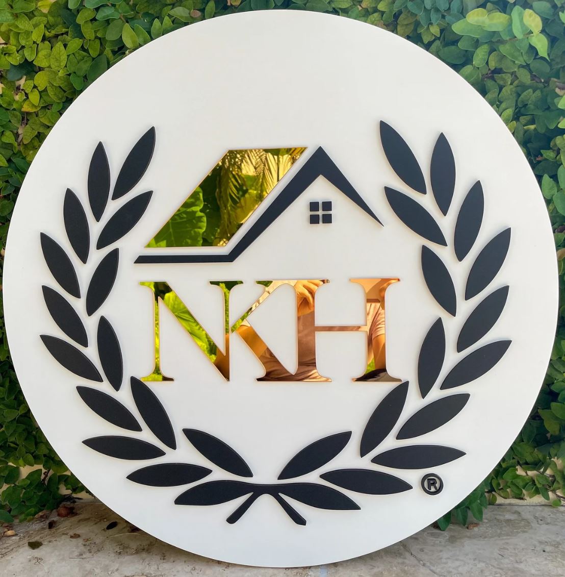 Indoor Round Wooden & Acrylic 3D Logo Sign