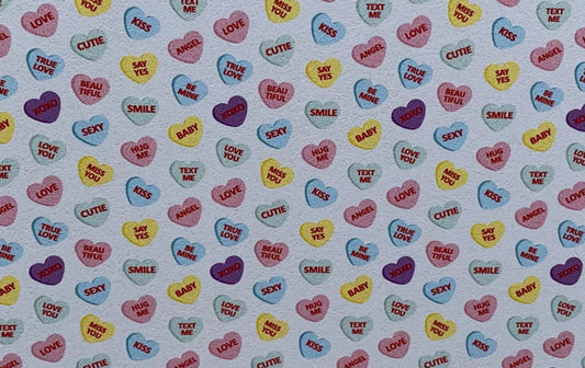 Worded Candy Heart- Printed Pattern Designs (Sets)