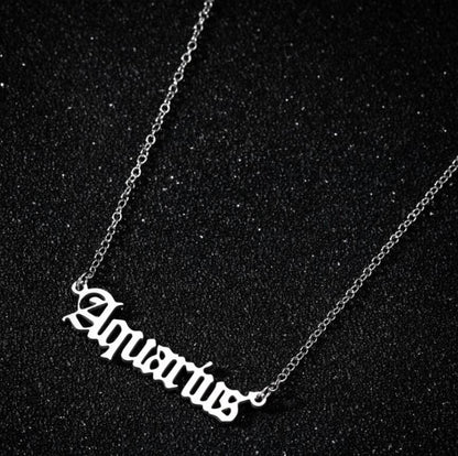 Old English Zodiac Sign STERLING SILVER Necklace- BULK BUY - 188 PIECES!
