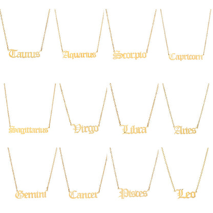 Old English Zodiac Sign STERLING SILVER Necklace- BULK BUY - 188 PIECES!