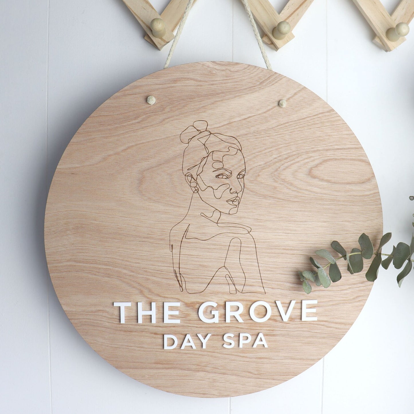 Indoor Round Wooden & Acrylic 3D Logo Sign