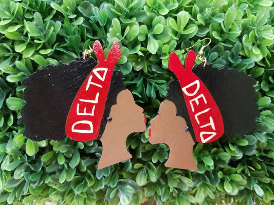Delta Sigma Theta Girl- Wooden Earrings BULK BUY 20 PAIRS!