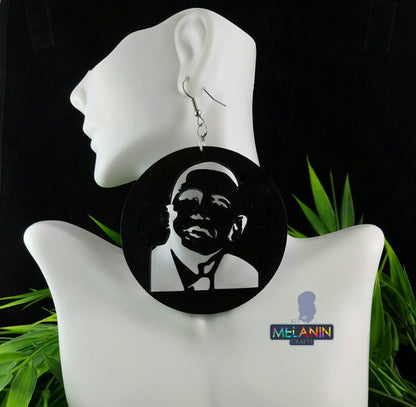 Barack Obama Wooden Earrings BULK BUY 8 PAIRS!